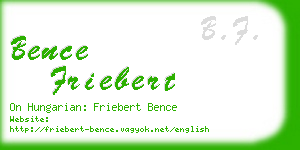 bence friebert business card